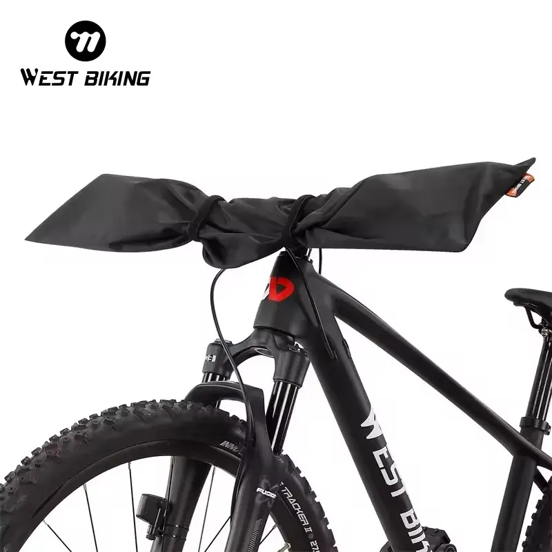 WEST BIKING Bike Handlebar Cover. 210 Nylon PU Waterproof and Dustproof Bike MTB Handlebar Cover with Wear-Resistant Magic Straps Bicycle Accessories Cycling Accessories Outdoor Sports Gear