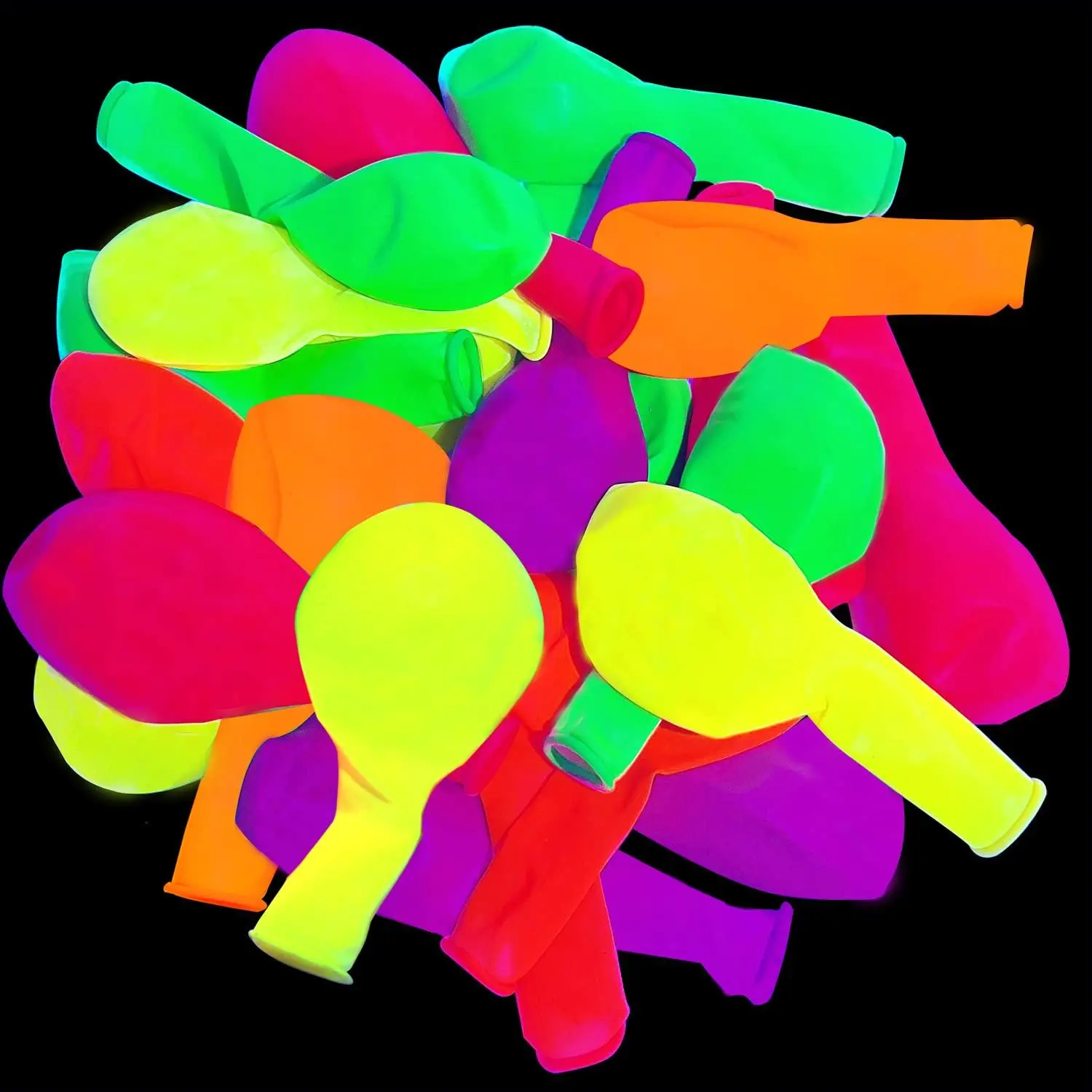 13Inch Uv Neon Balloons Glow In The Dark Blacklight Glow Party Balloons 5 Colors Fluorescent Latex Neon Glow Balloons For Blacklight PartyBirthdayWedding Neon Party Supplies And Decorations