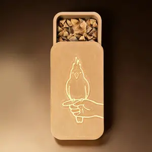 Parrot Training Food Box, Pull-Down Lid Design, Interactive Training Tool, Safe Material, Easy Clean, Fun Feeding Experience