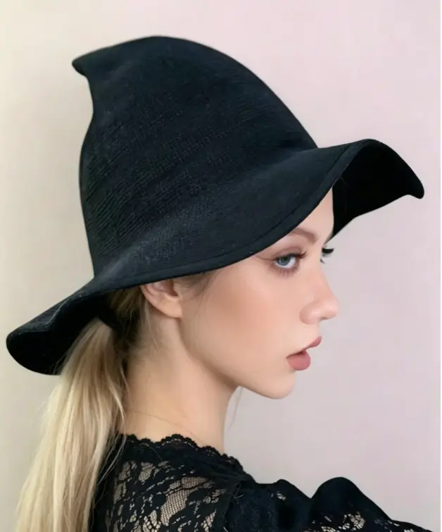 Witch Hat Design Black Witch Hat, Fashionable Hat for Women & Men, Casual Trendy Accessories for Party, Daily Clothing Decor, Perfect for Student for Gift, Witch Costume