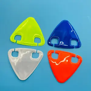 10 Pcs Reflective Triangle Bike Tags – High-visibility safety warning hangers, Outdoor Cycling Accessories, for night riding. Suitable for road, mountain and city bikes, enhances visibility and cycling safety in low-light conditions.