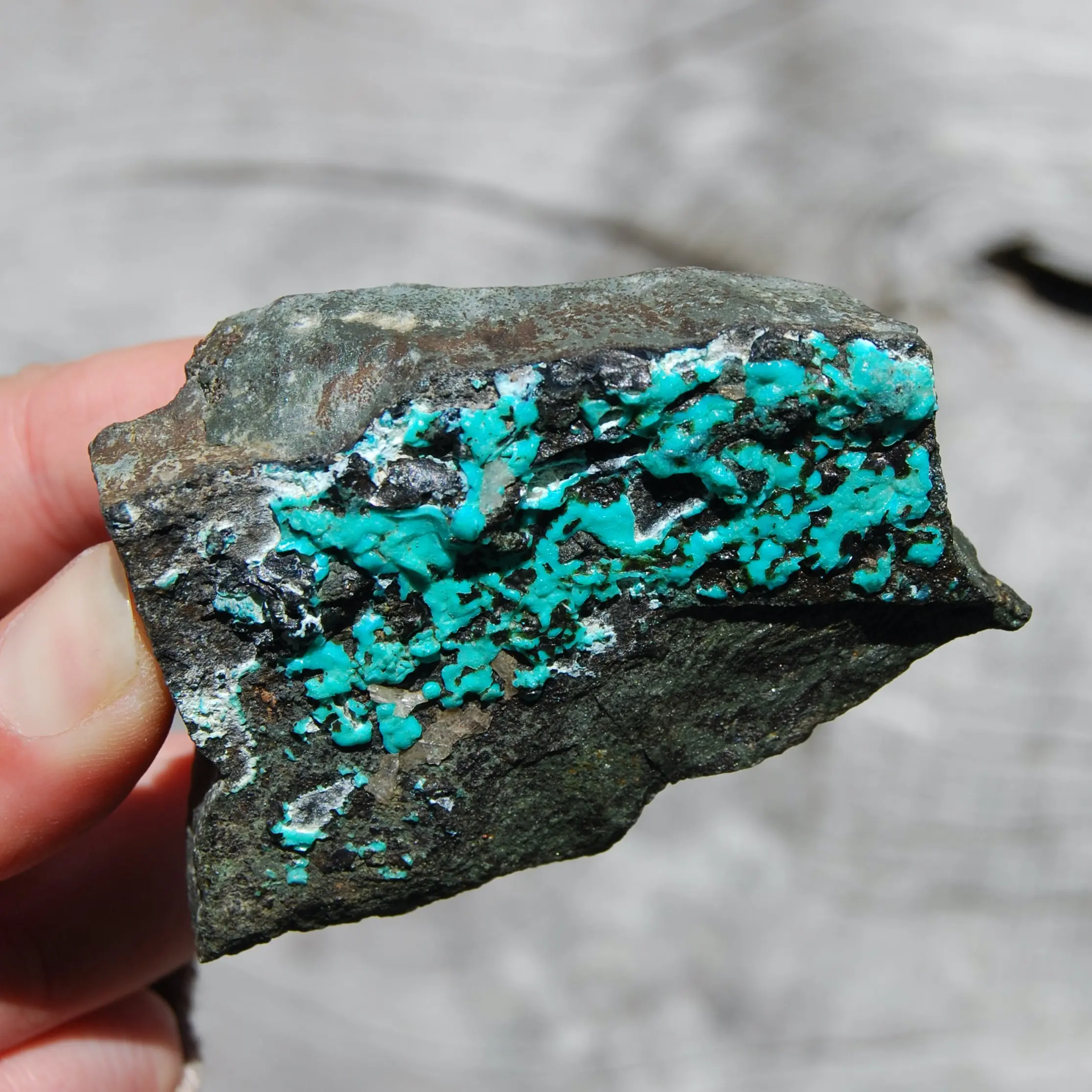 3in 145g Raw Silica Chrysocolla Crystal, Congo cr1b