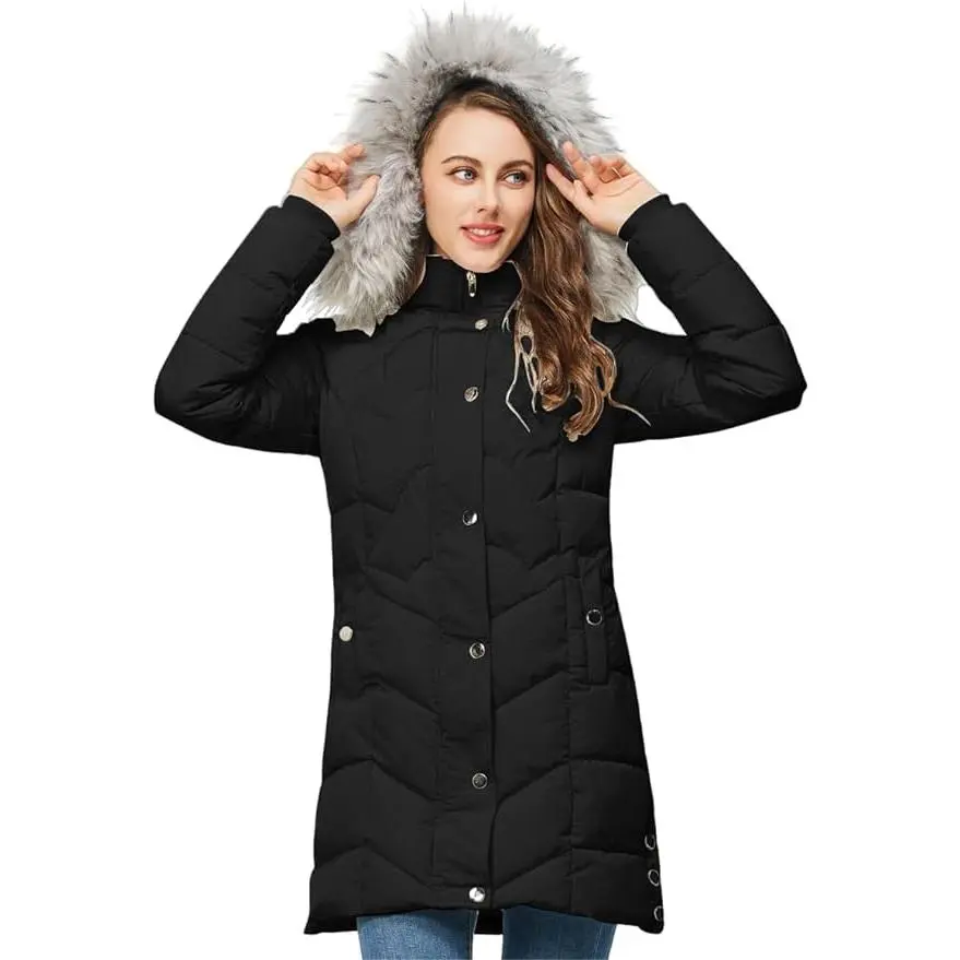 Winter Down Jacket Long Women's Down Jacket Warm Jacket Hooded Waterproof Parka