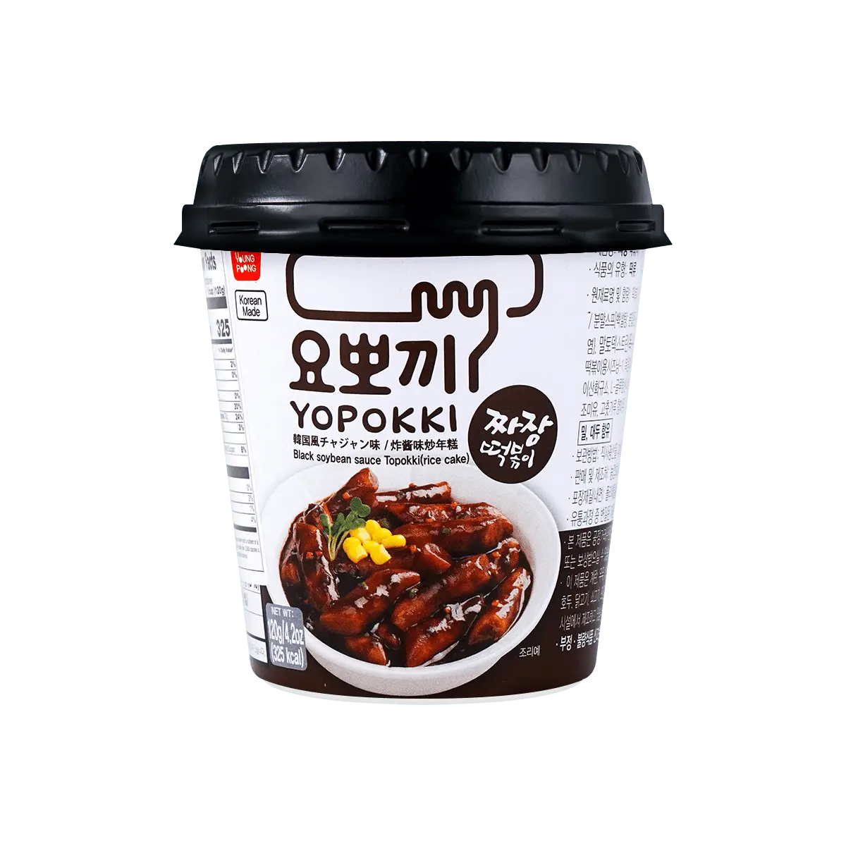 YOPOKKI Korean Stir-Fried Rice Cake with Jajang Flavor 120g - Microwave Ready in 2 Minutes
