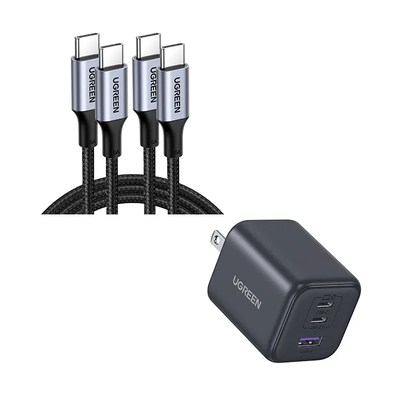 UGREEN 45W Fast Charger + 100W USB-C to USB-C Fast-Charge Cable (2-Pack,3.3FT) – Universal PD/PPS Super-Charge Bundle for Laptop, Phone & Tablet summerwins Smartphone Cellphone