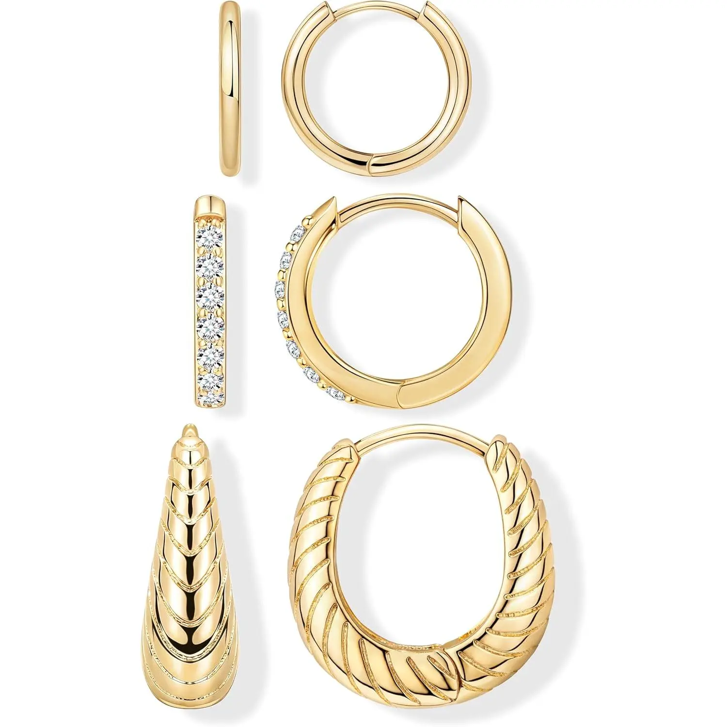 Gold-chunky twisted hoop