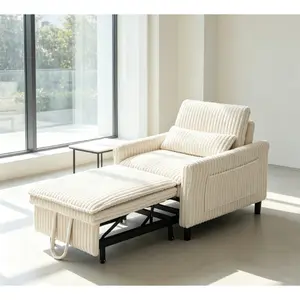 Beige comfortable chair for Small apartment Bedroom space Balcony Small sofa bed Lazy Small sofa Sofa with a pillow