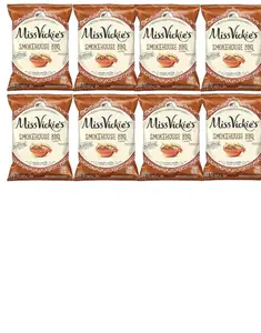 Miss Vickie's Smokehouse BBQ Flavored Kettle Cooked Potato Chips, 1.375 Ounce Pack of 8 Snack Savory Crunchy