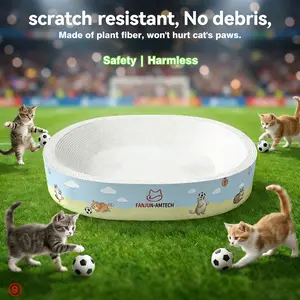 Cat toys do not shed paper scraps, oval cat scratchingboard provides ample space for play and sleep, anti slippet cats provide advanced reinforced corrugatedcardboard scratching board add  Plant fiber materials - non plastic