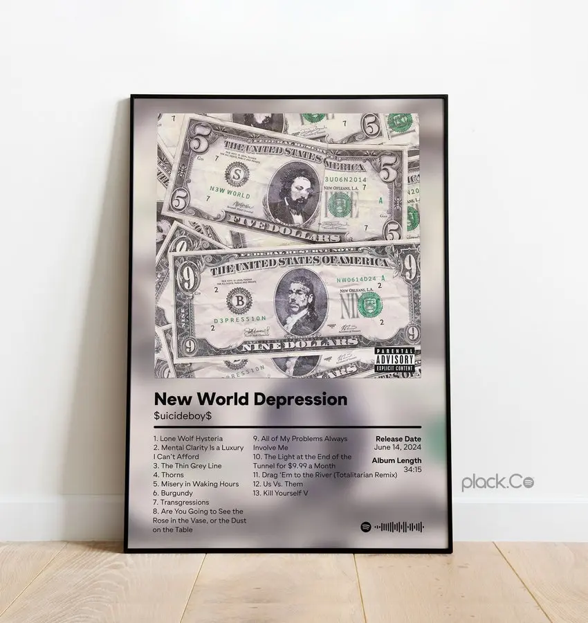 S_ui_cide_boys - New World Depression - Custom Album Print - Hip Hop Wall Art - Custom Album Cover - S_ui_cide_boys Poster - Gift Ideas - Hip Hop
