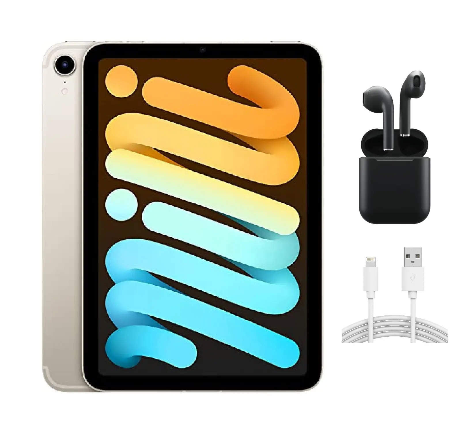 Refurbished Apple iPad Mini 6 (WiFi + Cellular Unlocked) A2568 Good Condition with Wireless Earbuds & 1 Year Warranty