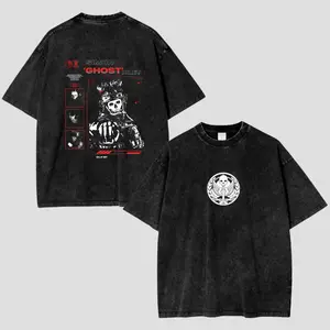 Simon “Ghost” Riley Call of Duty Modern Warfare II Hoodie & T-Shirt, Skull Mask Warrior Graphic Tee, Vintage Y2K Acid Wash Double-Sided Print, Oversized Unisex Cotton Streetwear, Tactical Gamer Aesthetic Outfit, Gift for COD Fans Fabric