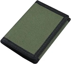 RFID Blocking Canvas Wallet for Men and Women - Camo Trifold Outdoor  Wallets with Magic Sticker for Teen  (Green)