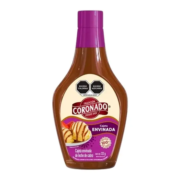 Tradición Coronado Cajeta. Cajeta Quemada or Cajeta Envinada in bottle of 333 grams or pouch of 220 grams.