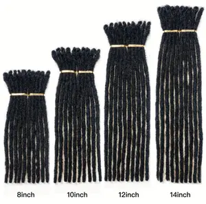 10 Strands/pack 0.16inchNo import chargesThickness,100% Human Hair Dreadlock Crochet HairExtensions For Man Or Women, can Be Dyed AndTwisted #1B