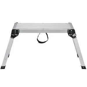 VEVOR Folding Work Platform, TikTokShopBlackFriday, 330 lbs Load Capacity, Aluminum Drywall Stool Ladder, Heavy Duty Work Bench w/ Non-Slip Feet, Ideal for Washing Vehicles, Cleaning, Painting, Decorating