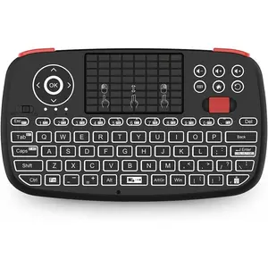 (Upgrade)  i4 Mini  Keyboard with Touchpad, Blacklit Portable  Keyboard with 2.4G USB Dongle for Smartphones, PC, Tablet, Laptop TV Box iOS Android Windows .Black