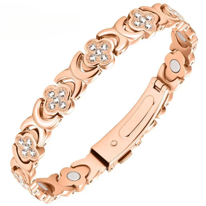 Women's Elegant Pure Copper Tarnish-Free Magnetic Bangle - 3500 Gauss Effective Field, Rose Gold Religious Jewelry Gift, Modern, Year-Round, Minimalist Fashion, 45G, 215mm Length