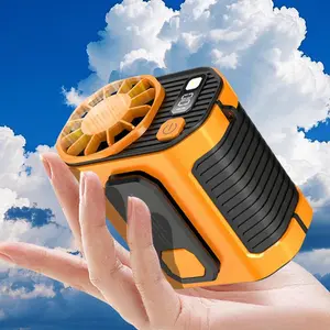 Portable Fan, Multifunctional Cooling Fan, 100-speed Adjustable Personal Fan with Lighting Function, Wearable Fan for Outdoor Work, Travel and Fishing