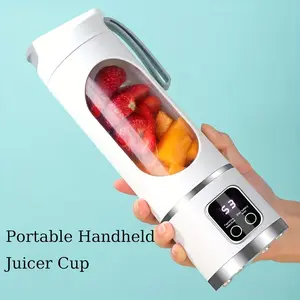 New USB-powered portable cordless blender and handheld juicer - Easy to clean, perfect for smoothies, milkshakes and fresh fruit drinks, with a digital display - Ideal for home, office, travel and outdoor use