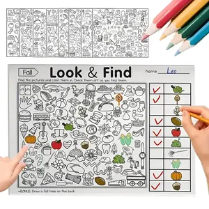 Hidden Objects Coloring Book for Kids, Seek and Find Activity Book with 100+ Pages, Educational Puzzles for Toddlers & Preschoolers
