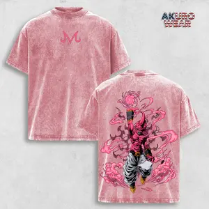 Vintage DBZ "Evil Buu" Vintage Unisex Oversized Anime Manga Acid Washed Cotton T-shirt, graphic tee,anime merch fan, outfits men