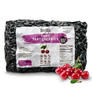 Berrilys Dried Tart Cherries - Sun-Dried Fruit - Pitted - Whole Cherry - No Added Sugar - Baking, Cooking, Dessert, Trail Mix, & Snacking - Perfect for Recipes and Culinary Uses - Unsweetened - 5 LB
