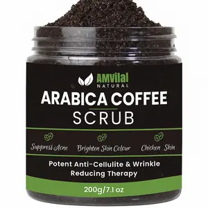 AMVital Arabica Coffee Body Scrub & Facial Exfoliator – Moisturizing Sea Salt Scrub with Shea & Sugar for Smooth, Hydrated Skin