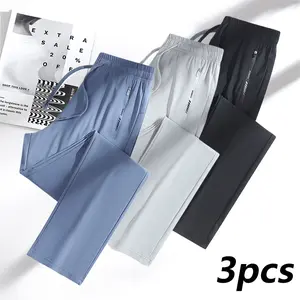 Women’s 3-pack fashion long pants with practical pockets and a drawstring waist; suitable for everyday casual wear, streetwear, travel, gym training, holiday outings, and outdoor sports—an essential for any wardrobe.