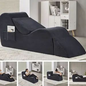 Yoga Chair Sex Chair Chaise Lounge w/ Side Packets, Lumbar Pillow and Footstool