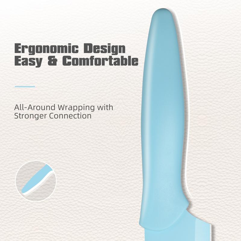 14 Pieces Blue Kitchen Knife Block Set , Anti-Rust Color Titanium Coated Carbon Steel, 12 Knives with Kitchen Shears and Block, Dishwasher Safe,TikTokShopBlackFriday