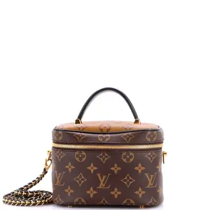 Pre-owned Louis Vuitton Canvas Coated Top Handle Bags Vanity Handbag Reverse Monogram Canvas PM by Rebag