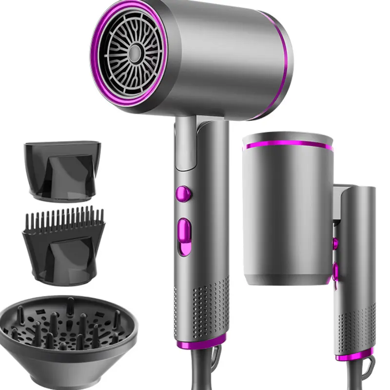 Foldable 1600W Ionic Hair Dryer - Hair Tools with Intelligent Temperature Control, Smooth Styling, Diffuser, Concentrator, Comb Nozzle, Compact Quiet Design for Home, Travel
