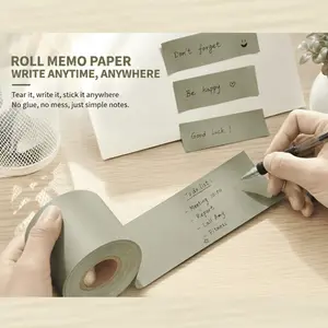 5 Rolls No-Adhesive Tearable Blank Note Paper, 11m/433" Long, Vintage-Style Unsticky Memo Roll, Durable for Students & Office Use