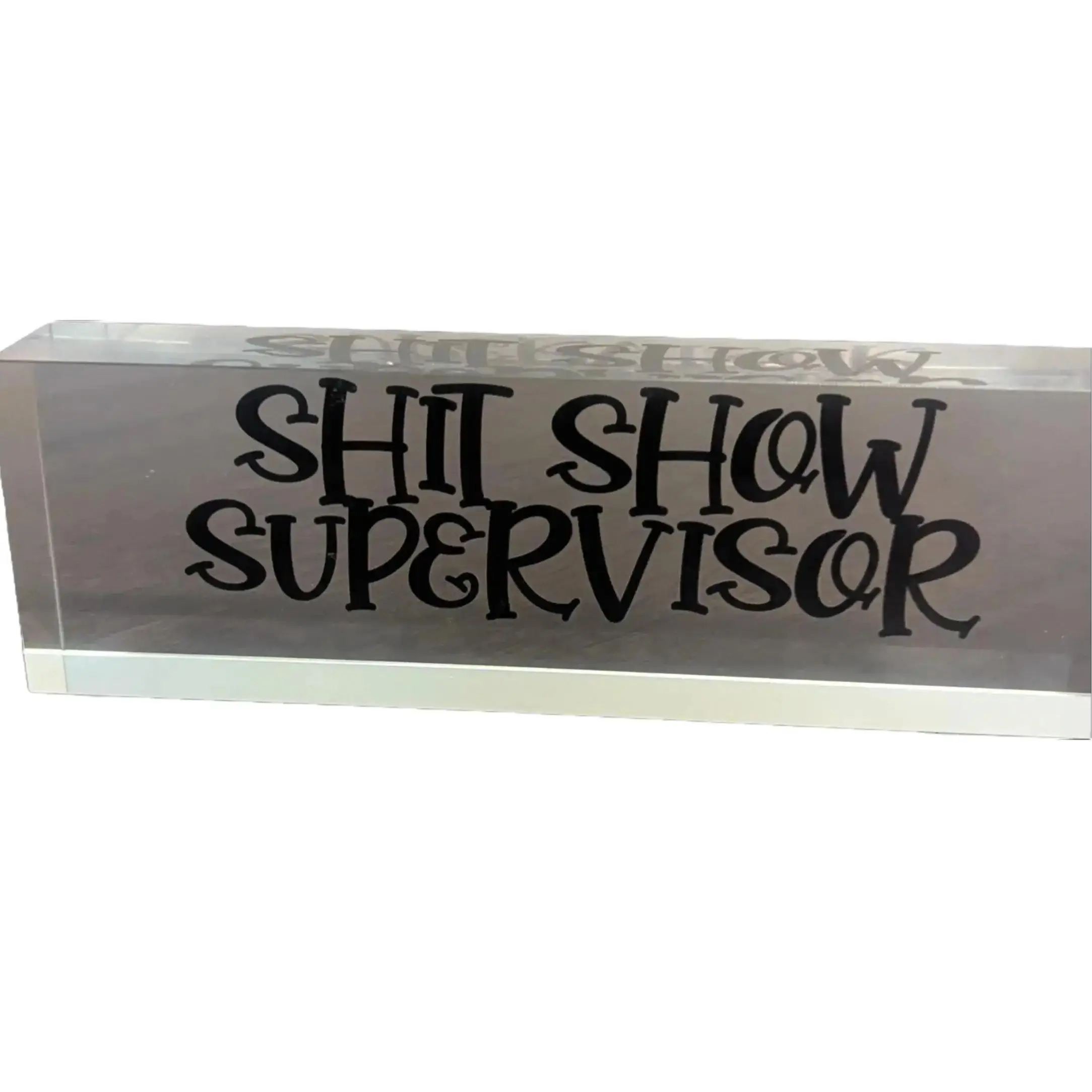 Novelty Nameplate Desk Sign Funny Saying - Simple Desk Sign with Novelty Nameplate Feature 8x2.5x1 Acrylic Personalized Gift for Coworkers Boss New Employees Family Members Teacher Appreciation Gifts Office Decor Floral Print cubicle decor Durable