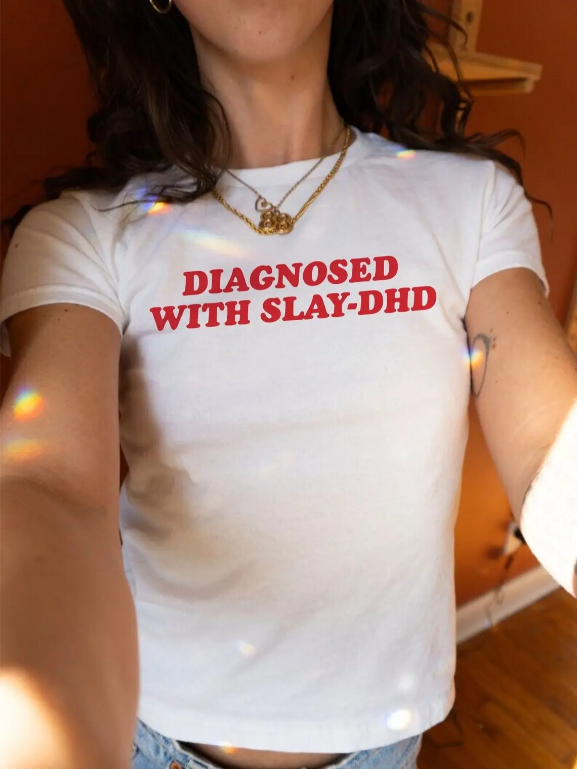 ADHD Crop Top, Funny ADHD Shirt, Diagnosed With Slay-DHD Crop Top, Mental Health Shirt Y2K Crop Top, Women's Meme Shirt, Funny Gift For Her