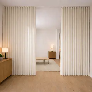 Room Divider Curtain for Doorway & Open Spaces, No-Drill Foldable Privacy Divider, Lightweight Space Separator for Renters