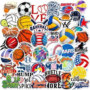 50 Custom-designed Sports Stickers (soccer, Basketball, Etc.), Suitable for Scrapbooks, Diaries, Laptops, Water Bottles, Cars, and Other Items. A Gift with A Positive Message and Based on Beliefs.