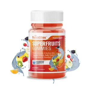 NutraBites Superfruit Gummies with Antioxidants Vitamin C & Zinc for Skin Immune Support Vegan Daily Wellness Supplement Organic Acai Goji Pomegranate Blend Healthcare