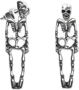 Spooky Skull Skeleton Dangle Earrings for Women,Punk for Women, Scary Halloween Party Earrings for Halloween Accessories