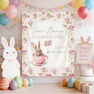 1pc Decorative Tapestry For Birthday Some Bunny Is Turning One Backdrop Bunny 1st Birthday Banner 1st Birthday Backrop Bunny Is One Birthday Decor Bunny Easter Birthday room