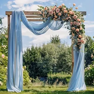 2-Pack of beautiful tulle curtains, 100% polyester, size 29.53 * 236.22 inches, suitable for wedding arches, perfect with swings and background decorations, birthday parties, stages, tents and table and chair decorations