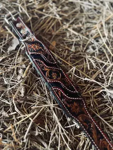 Tooled Dog Collar-Black Tooled