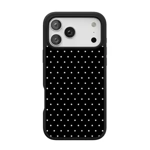 Casely iPhone 17 Pro Case | On the Dot | White Polka Dot | Align Soft-Touch Flexible Bumper Case | Compatible with MagSafe