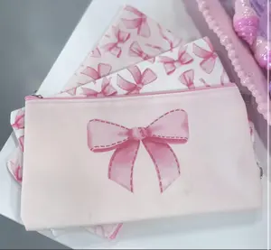 Pink Bow Cosmetic Bag