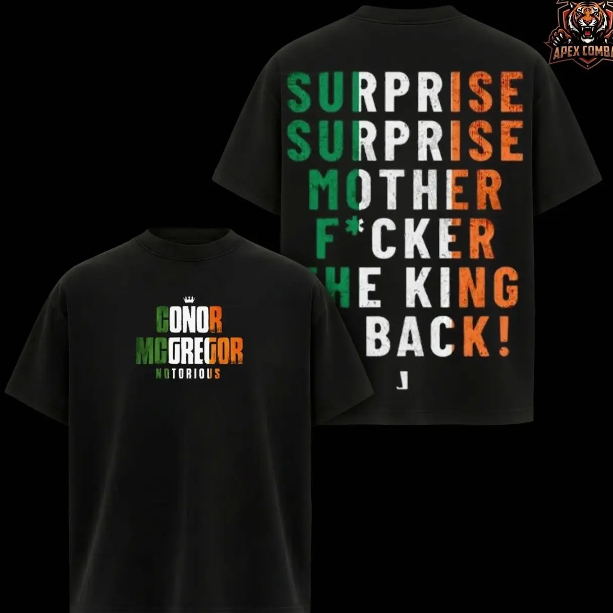 UFC Conor McGregor "Surprise Surprise The King Is Back" T Shirt, Vintage Graphic Tee, Oversized Streetwear, Unisex Cotton, UFC Fan Gift PN2