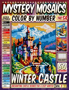 Winter Castle Mystery Mosaic Color by Number: 50 Enchanting Castle Scenes for a Magical and Cozy Winter Wonderland in Pixel Art