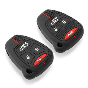 Key Fob Cover with Keychain for Jeep 300C Avenger Sebring Chrysler 200 Aspen Dodge Charger Commander Grand Cherokee Liberty