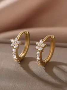 Elegant Exquisite Gorgeous Cute Five-pointed Star Flower Cubic Zirconia Zircon Inlaid Trendy Jewelry Earrings for Woman Daily Vacation Music Festival Anniversary Gift Couple's Gift，Gift for Her