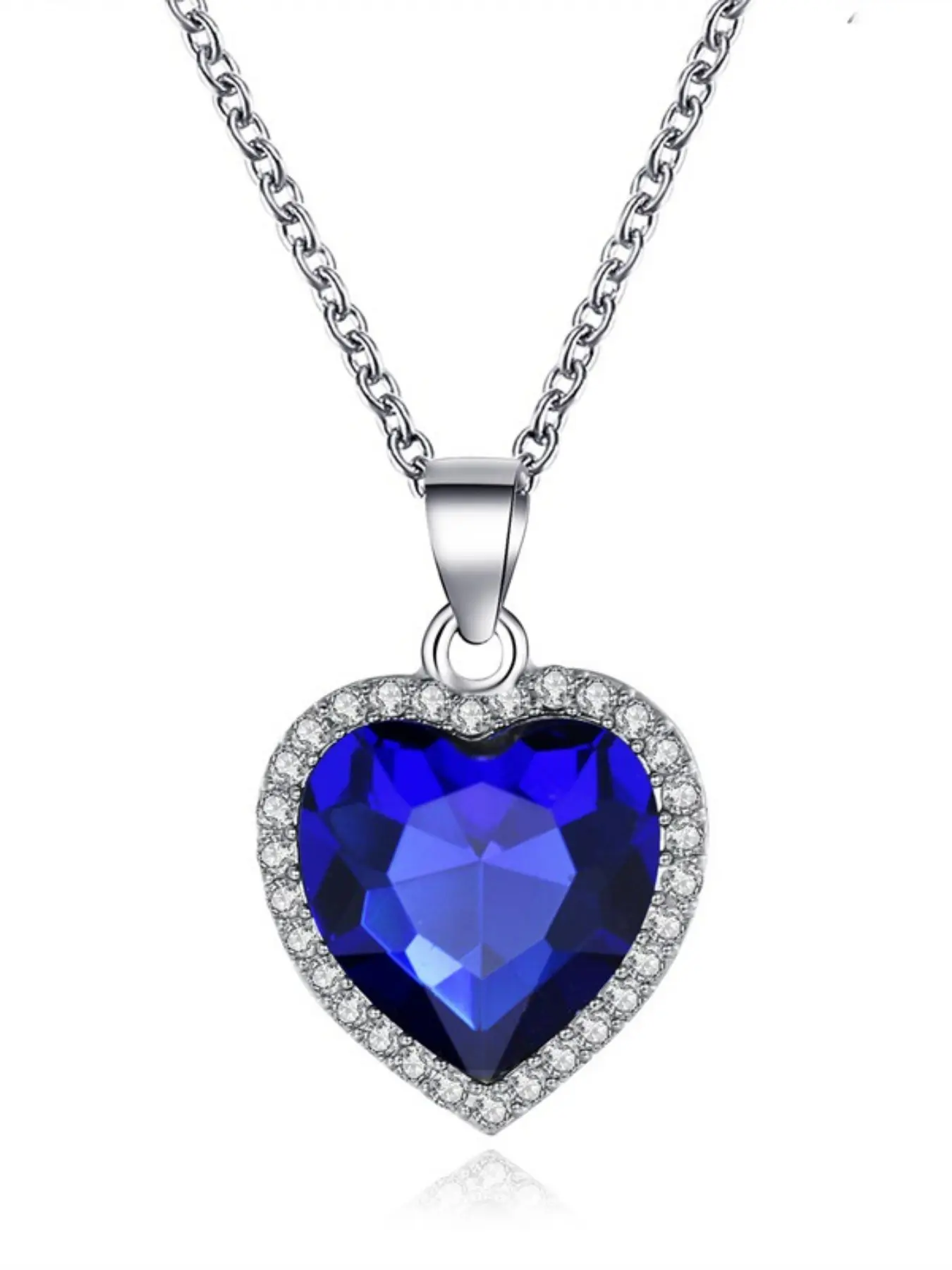 Titanic Crystal Gem Heart Necklace, Classic Ocean Heart Design, Elegant Jewelry for Women, Perfect Gift Idea, Stylish Accessory, Heart Shaped Pendant, Love Heart Necklace, Heart Pendant Necklaces